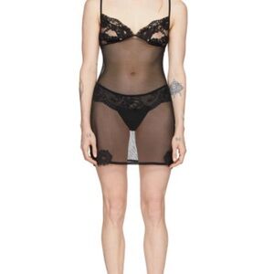 La Perla Sheer Black Lace Chemise